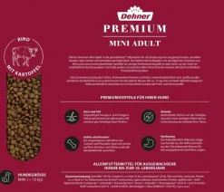Dehner Premium Trockenfutter für Hunde Mini Adult, Rind & Kartoffel