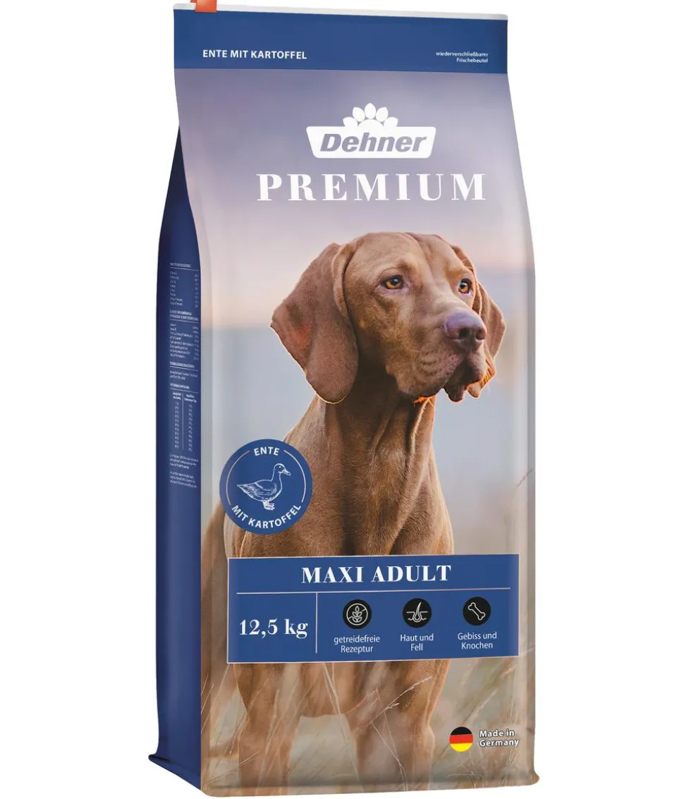 Dehner Premium Trockenfutter für Hunde Maxi Adult, Ente & Kartoffel