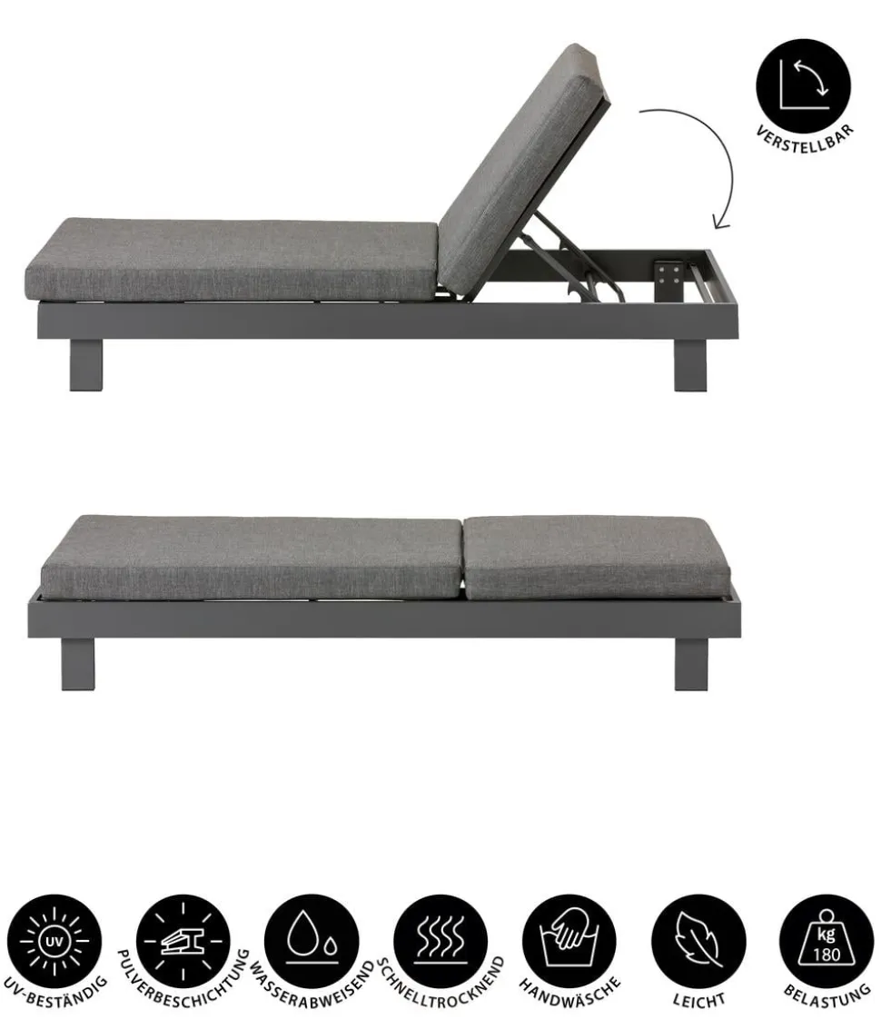 Dehner Relaxliege Riva, ca. B73/H90/T195 cm
