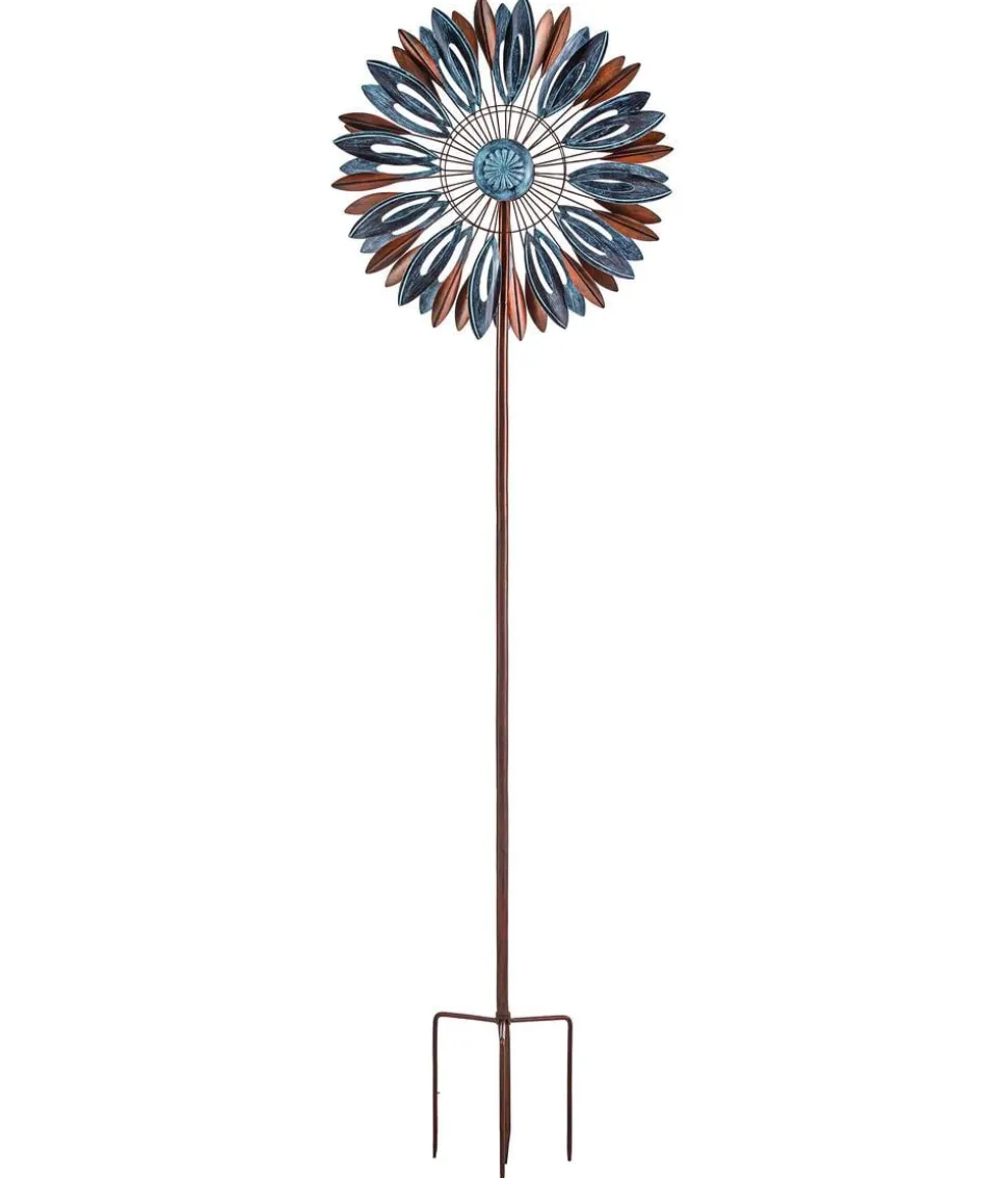 Dehner Riesen Windrad, bronze/blau, ca. Ø61/H213 cm
