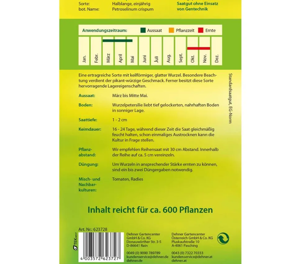 Dehner Samen Wurzelpetersilie 'Halblange'