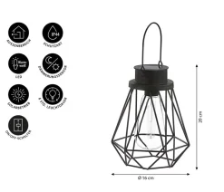 Dehner Solar-Drahtglühbirne Blackora, ca. Ø16/H20 cm