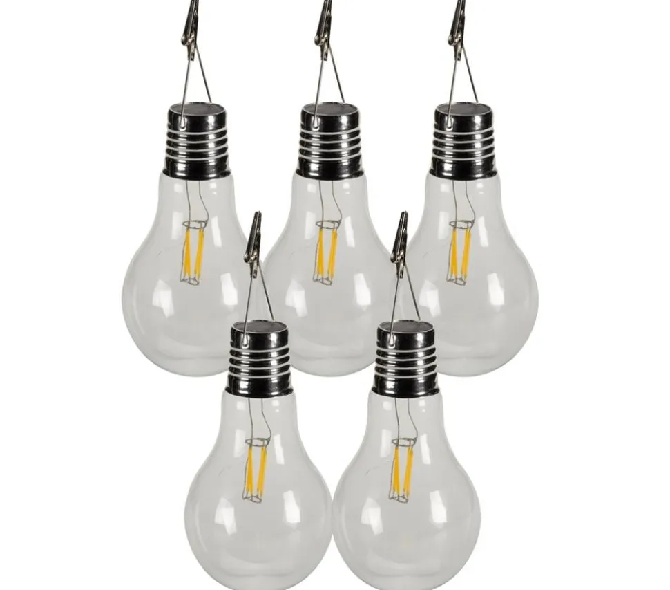 Dehner Solar-Glühbirnen, ca. Ø10/H17 cm, 5er-Set