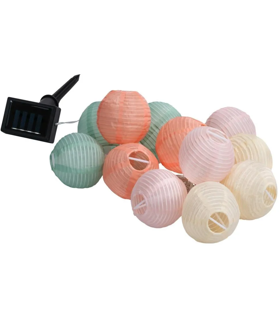 Dehner Solar-Lichterkette Lampion Bunt, ca. L220 cm