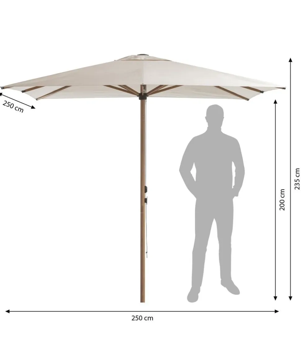 Dehner Sonnenschirm Santorini, quadratisch, ca. B250/T250 cm