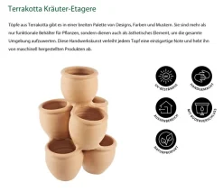 Dehner Terrakotta Kräuter-Etagere, ca. Ø35/H47 cm