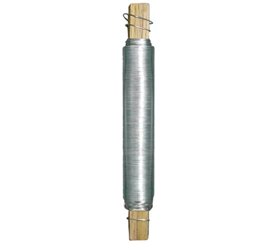 Dehner Wickeldraht auf Holzstab, galvanisiert, silber, 100 g