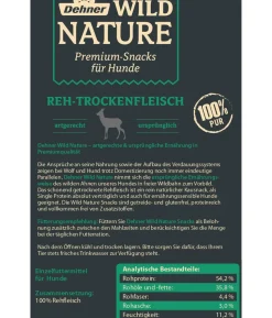 Dehner Wild Nature Hundesnack Reh-Trockenfleisch, 100 g