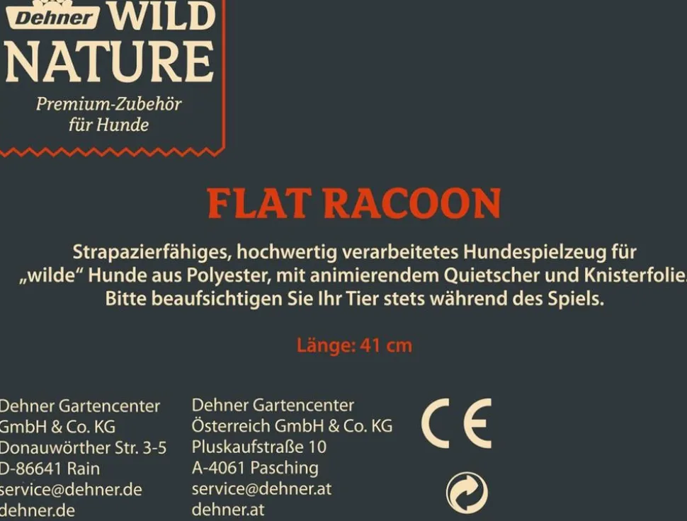 Dehner Wild Nature Hundespielzeug Flat Racoon