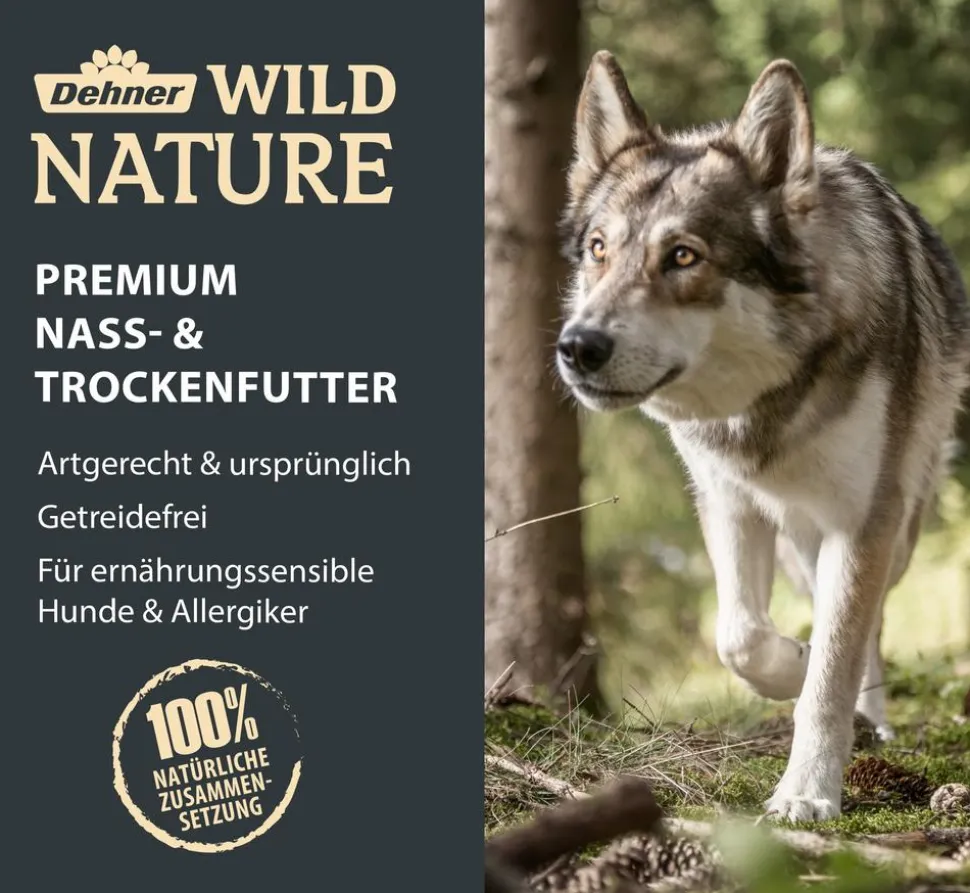 Dehner Wild Nature Nassfutter für Hunde Hochmoor Adult, Ente