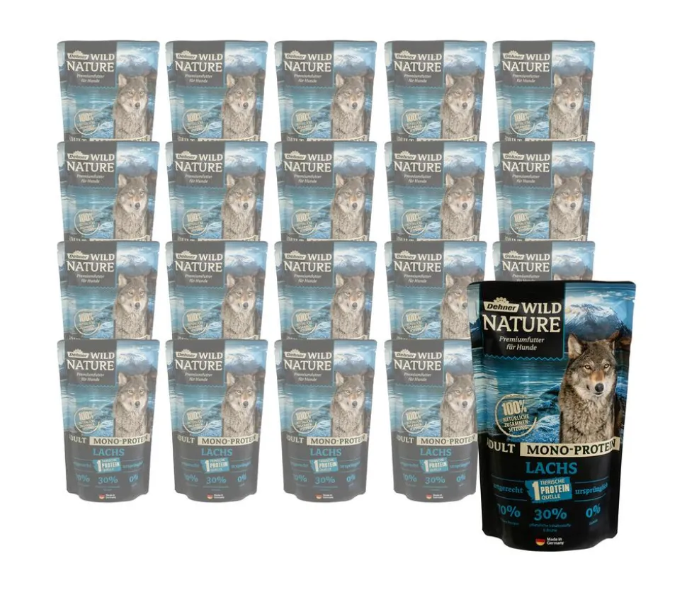 Dehner Wild Nature Nassfutter für Hunde Mono-Protein Adult, Lachs