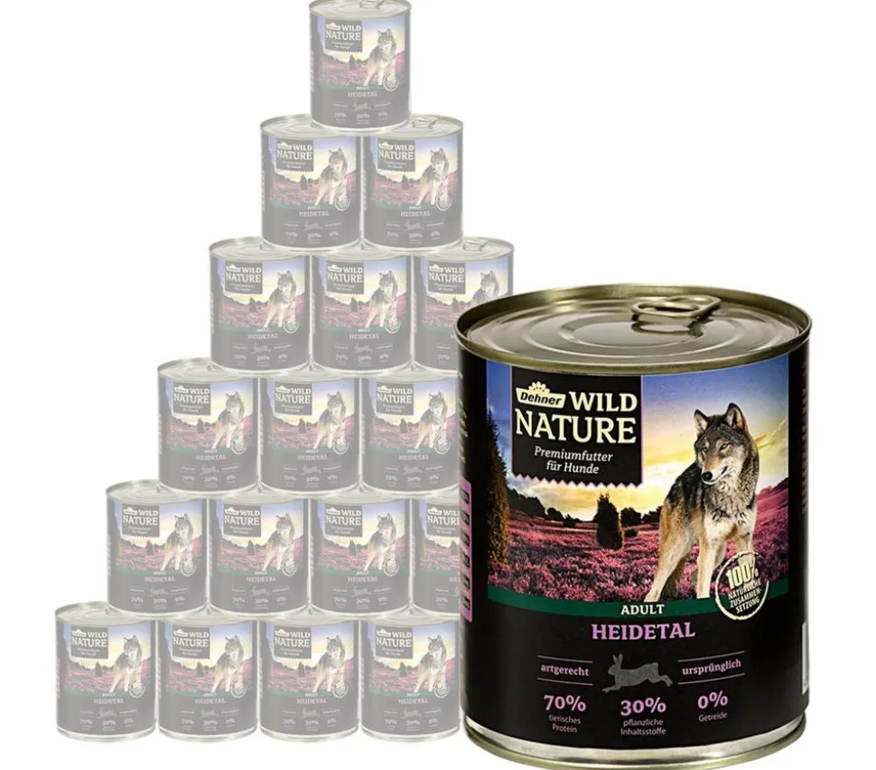 Dehner Wild Nature Nassfutter für Hunde Heidetal Adult, Kaninchen