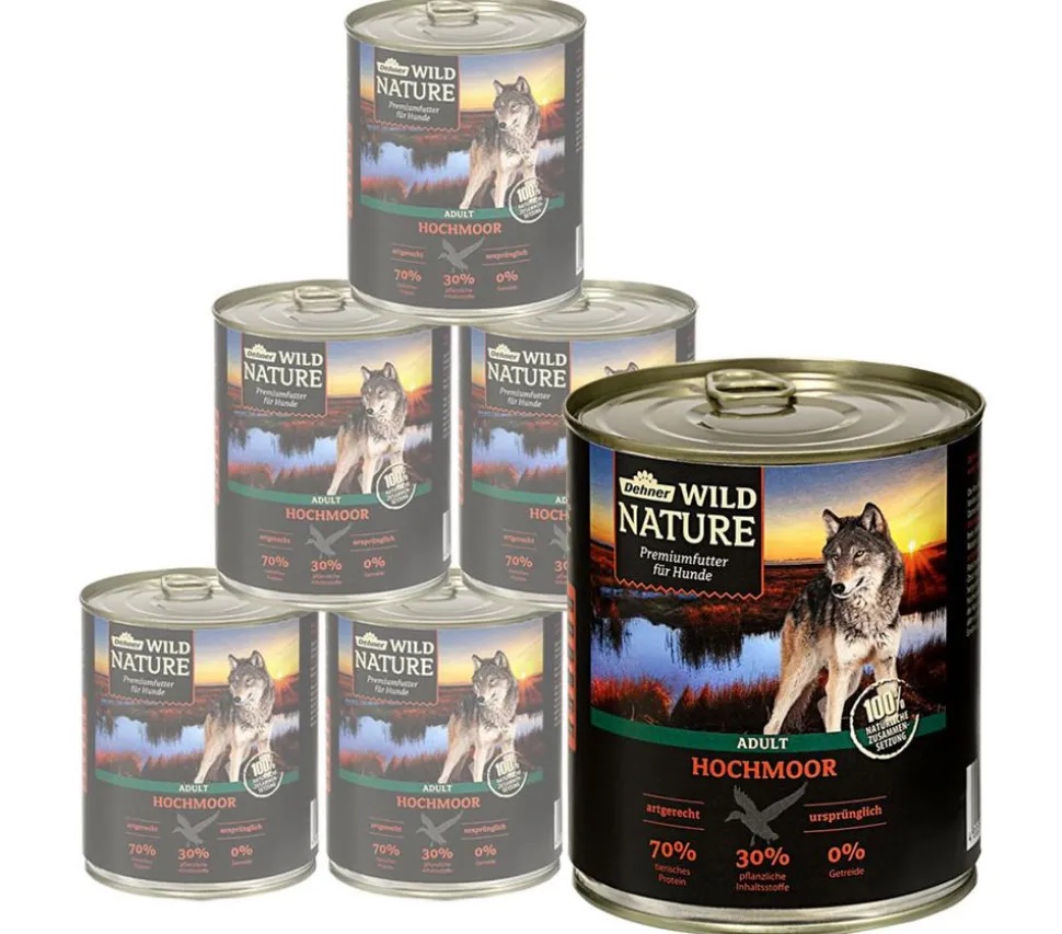 Dehner Wild Nature Nassfutter für Hunde Hochmoor Adult, Ente
