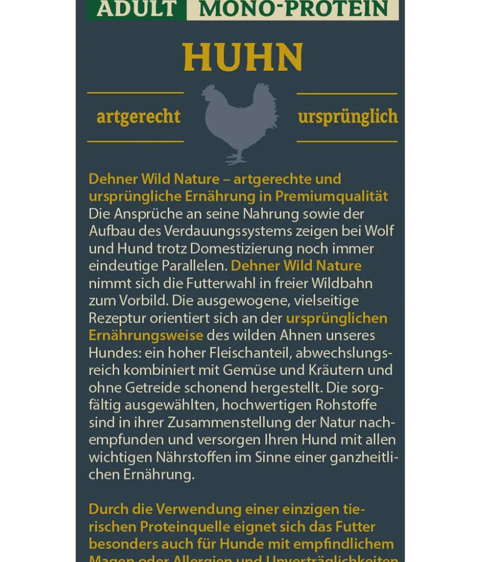 Dehner Wild Nature Nassfutter für Hunde Mono-Protein Adult, Huhn