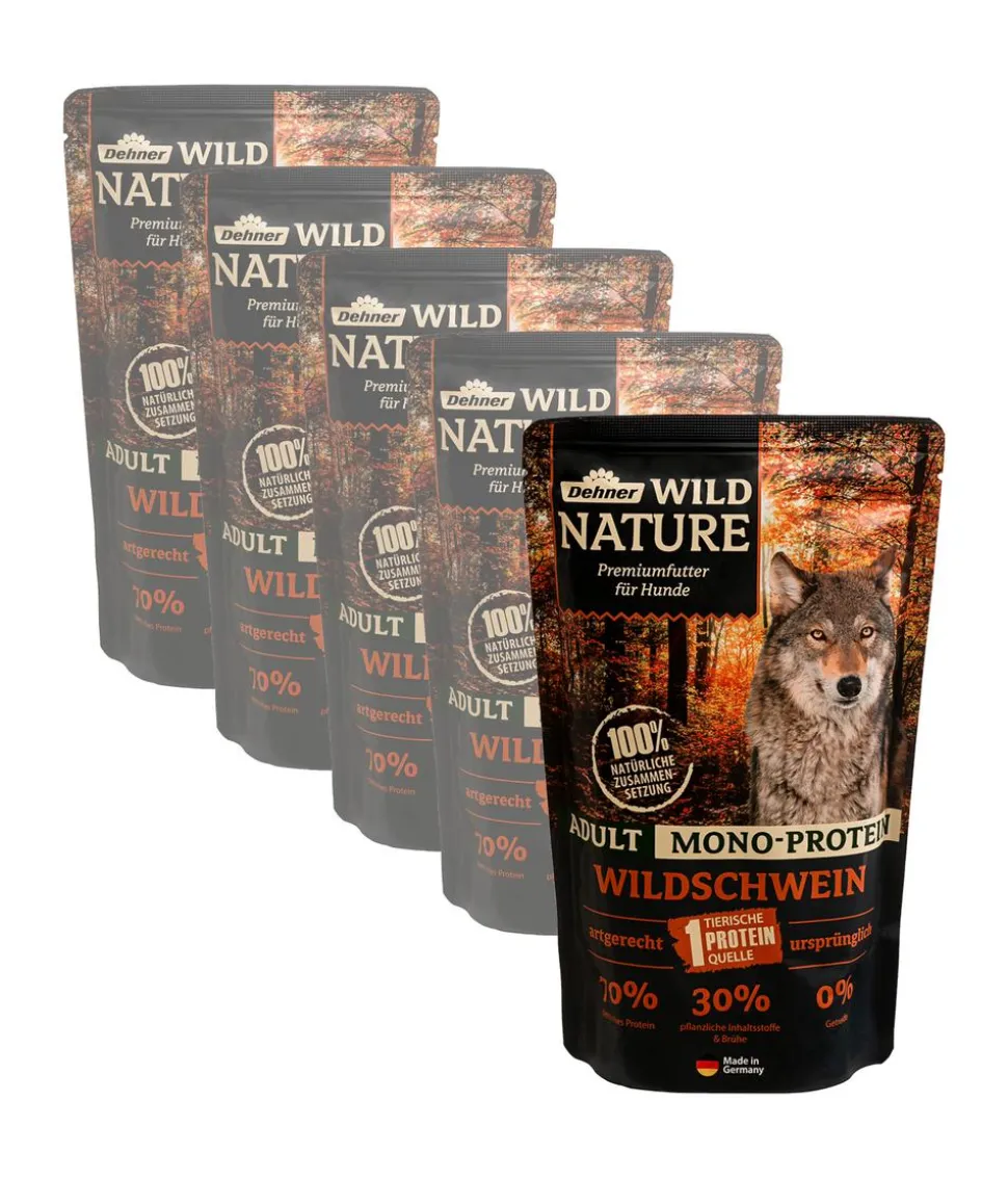 Dehner Wild Nature Nassfutter für Hunde Mono-Protein Adult, Wildschwein