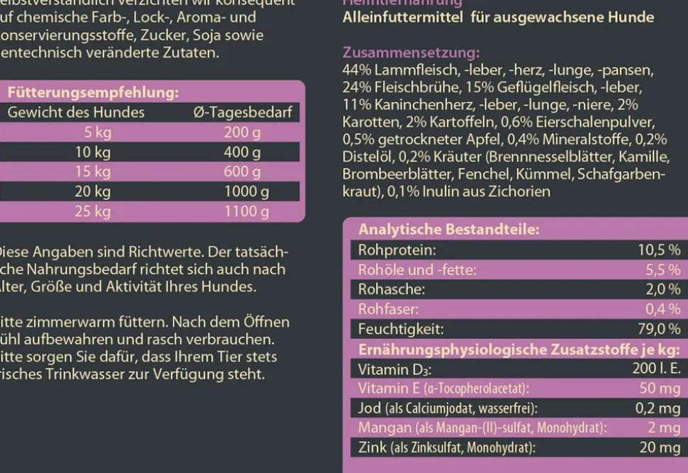 Dehner Wild Nature Nassfutter für Hunde Probier-Set, 6 x 400 g