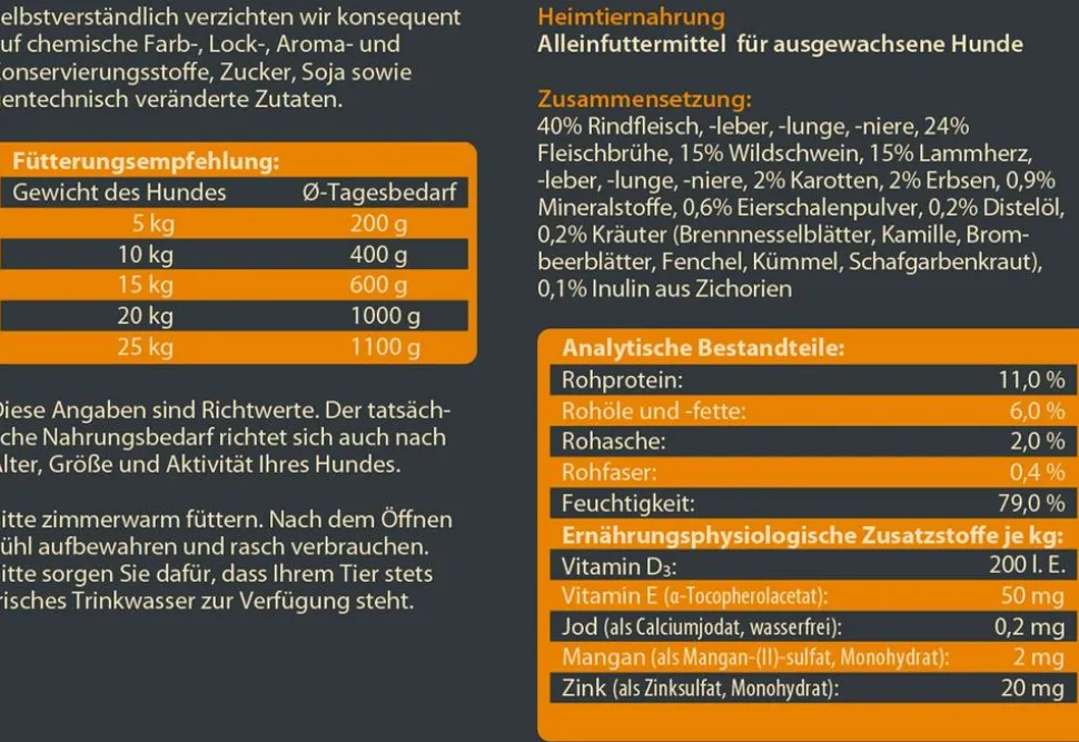 Dehner Wild Nature Nassfutter für Hunde Probier-Set, 6 x 400 g