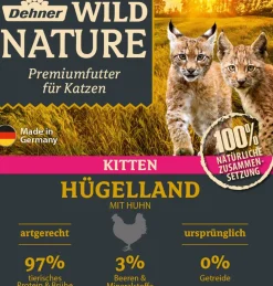 Dehner Wild Nature Nassfutter für Katzen Hügelland Kitten, Huhn, 16 x 100 g