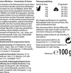 Dehner Wild Nature Nassfutter für Katzen Gebirgssee Adult, Lachs & Forelle, 16 x 100 g