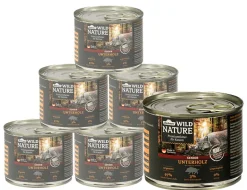 Dehner Wild Nature Nassfutter für Katzen Unterholz Senior, Wildschwein, 6 x 200 g/400 g