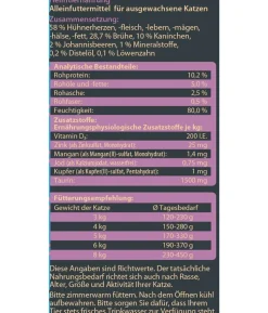 Dehner Wild Nature Nassfutter für Katzen Heidetal Adult, Kaninchen & Huhn, 16 x 85 g