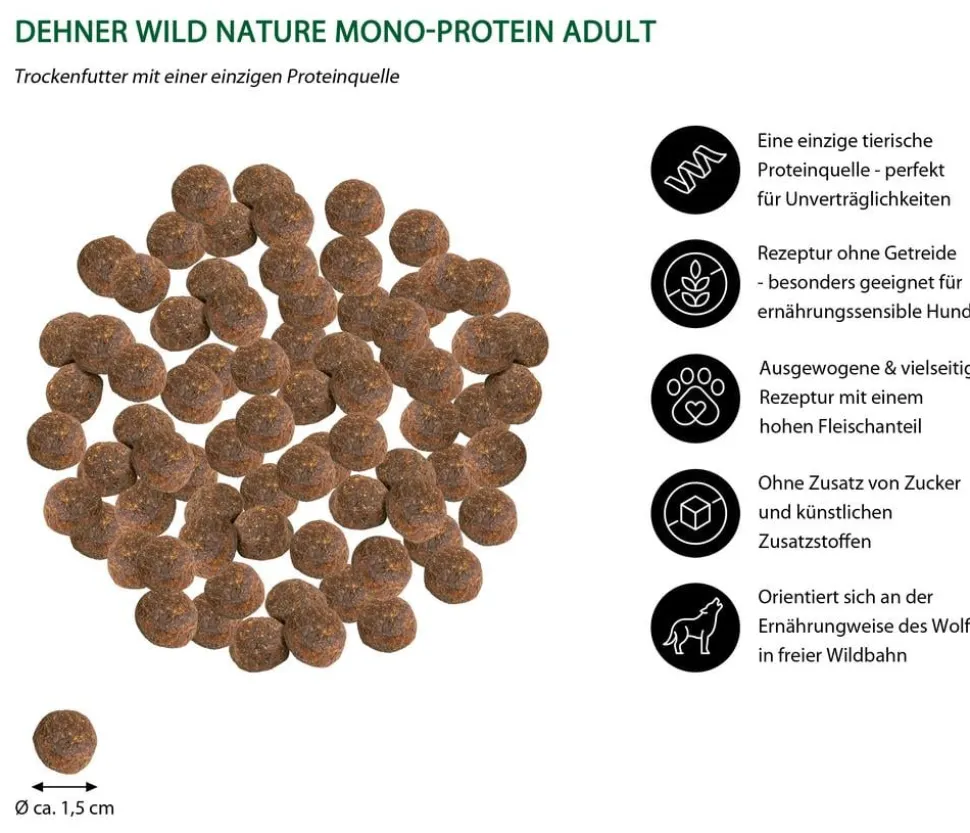 Dehner Wild Nature Trockenfutter für Hunde Mono-Protein Adult