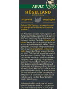 Dehner Wild Nature Trockenfutter für Hunde Hügelland Adult, Truthahn