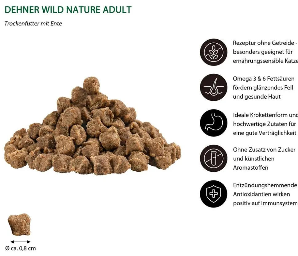Dehner Wild Nature Trockenfutter für Katzen Hochmoor Adult, Ente
