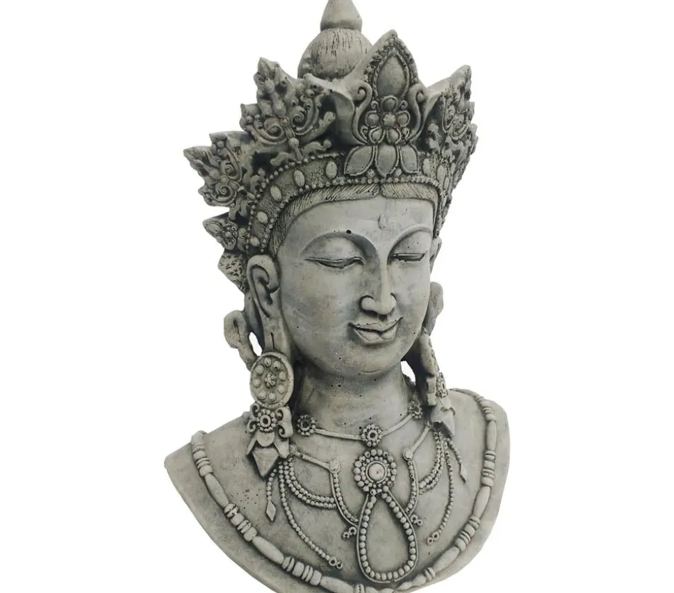 Denscho Beton-Buddha Büste, 20 x 12 x 29 cm
