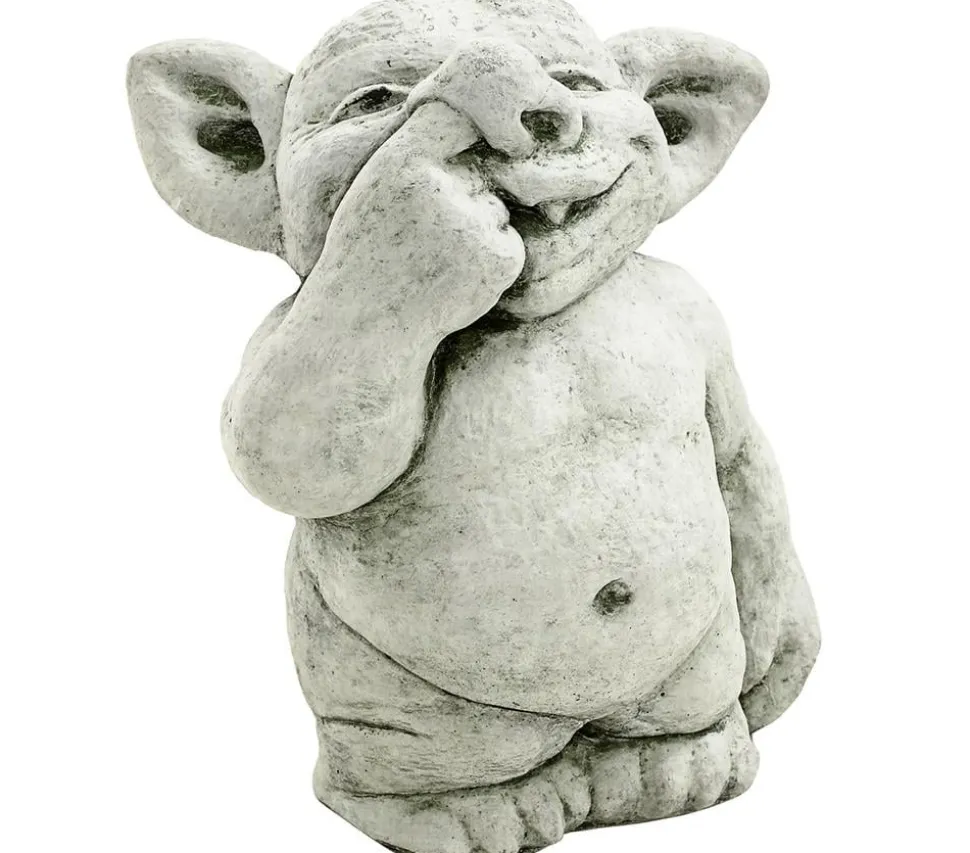 Denscho Stein-Troll Finger in der Nase, 19 x 26 x 32 cm