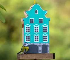 dobar® green label Vogelfutterhaus Aasee, blau, ca. B19/H30/T19 cm