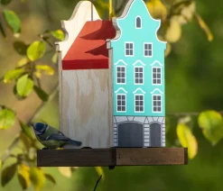 dobar® green label Vogelfutterhaus Aasee, blau, ca. B19/H30/T19 cm