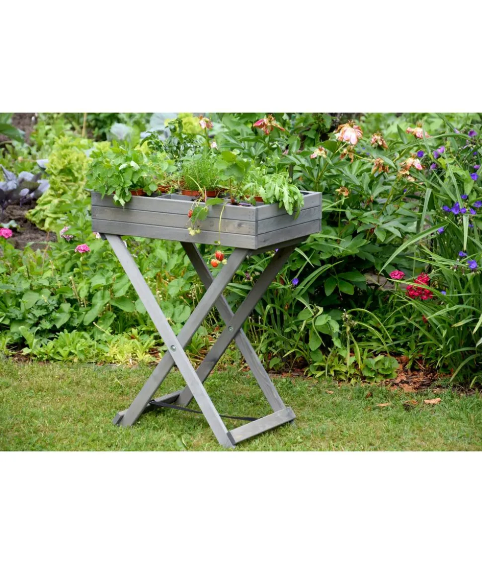 dobar Holz-Kräutertisch klappbar, ca. B58/H75/T38 cm