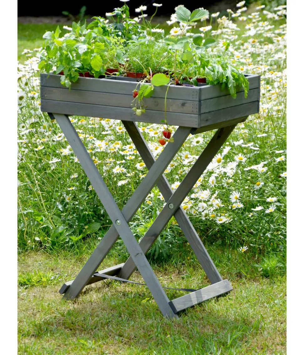 dobar Holz-Kräutertisch klappbar, ca. B58/H75/T38 cm