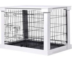 dobar® petlife Design-Hundekäfig, weiß, ca. B59/H83/T55 cm
