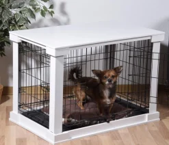 dobar® petlife Design-Hundekäfig, weiß, ca. B59/H83/T55 cm