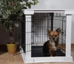 dobar® petlife Design-Hundekäfig, weiß, ca. B59/H83/T55 cm