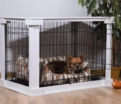 dobar® petlife Design-Hundekäfig, weiß, ca. B59/H83/T55 cm