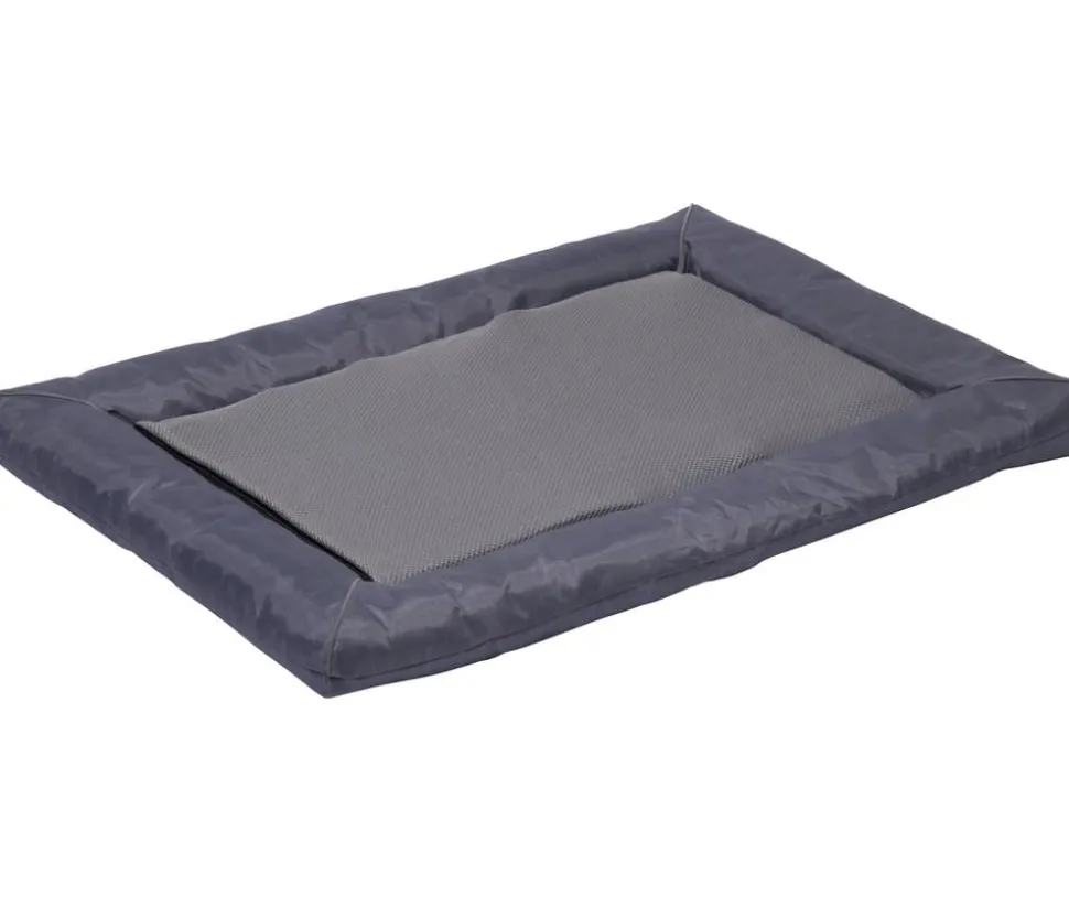 dobar® petlife Liegekissen mit Kühlmatte, rechteckig, grau, ca. B76/H7/T58 cm