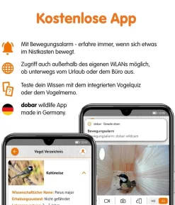 dobar® wildlife Nistkasten Karsten, inkl. Kamera, ca. B22,5/H53/T25,5 cm