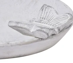 dobar® wildlife Vogeltränke Foglia, Keramik, weiß, ca. B37/H4,5/T28 cm