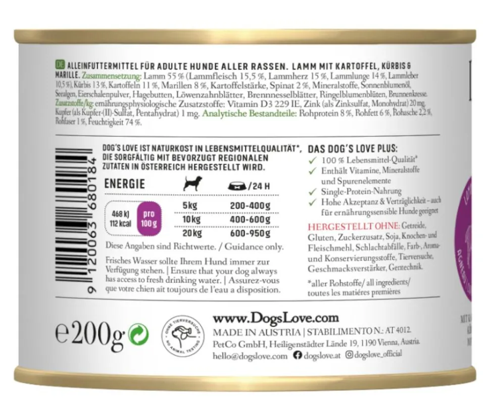 DOG'S LOVE Nassfutter für Hunde Adult, 6 x 200 g