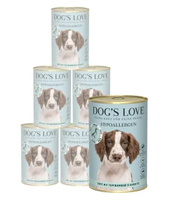 DOG'S LOVE Nassfutter für Hunde Hypoallergen, 6 x 400 g
