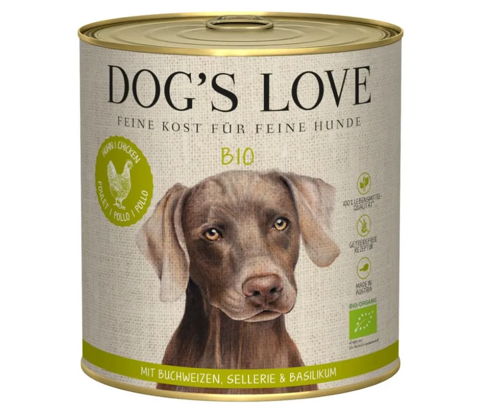 DOG'S LOVE Nassfutter für Hunde Bio, 6 x 800 g