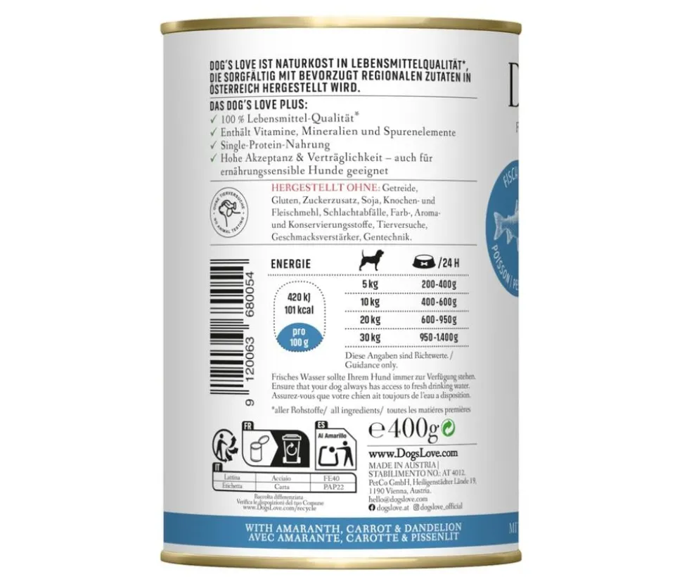 DOG'S LOVE Nassfutter für Hunde Adult, 6 x 400 g