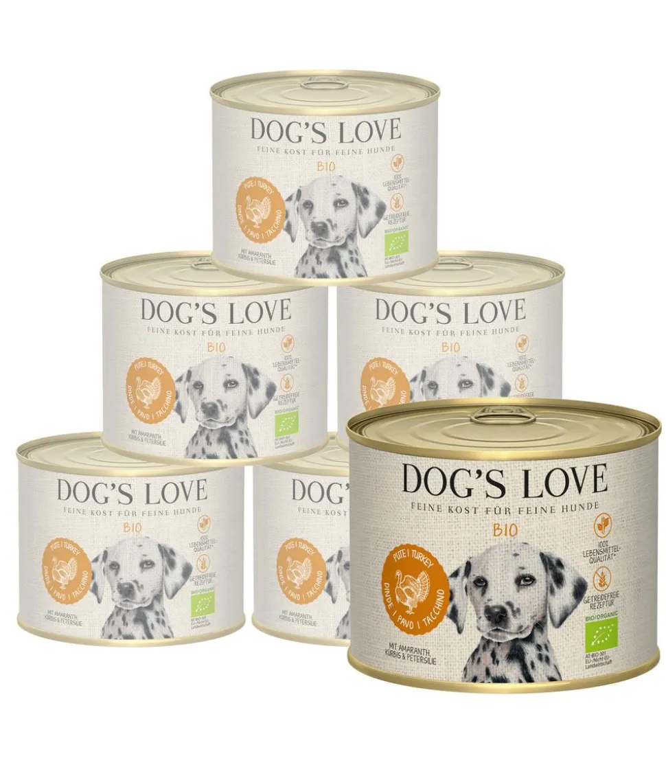 DOG'S LOVE Nassfutter für Hunde Bio, 6 x 200 g