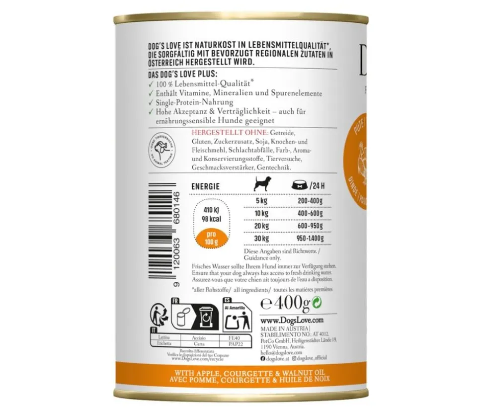 DOG'S LOVE Nassfutter für Hunde Adult, 6 x 400 g