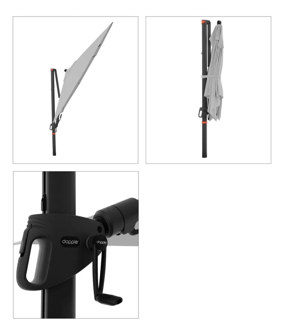 Doppler Ampelschirm myZone AX, quadratisch, ca. B210/T210 cm
