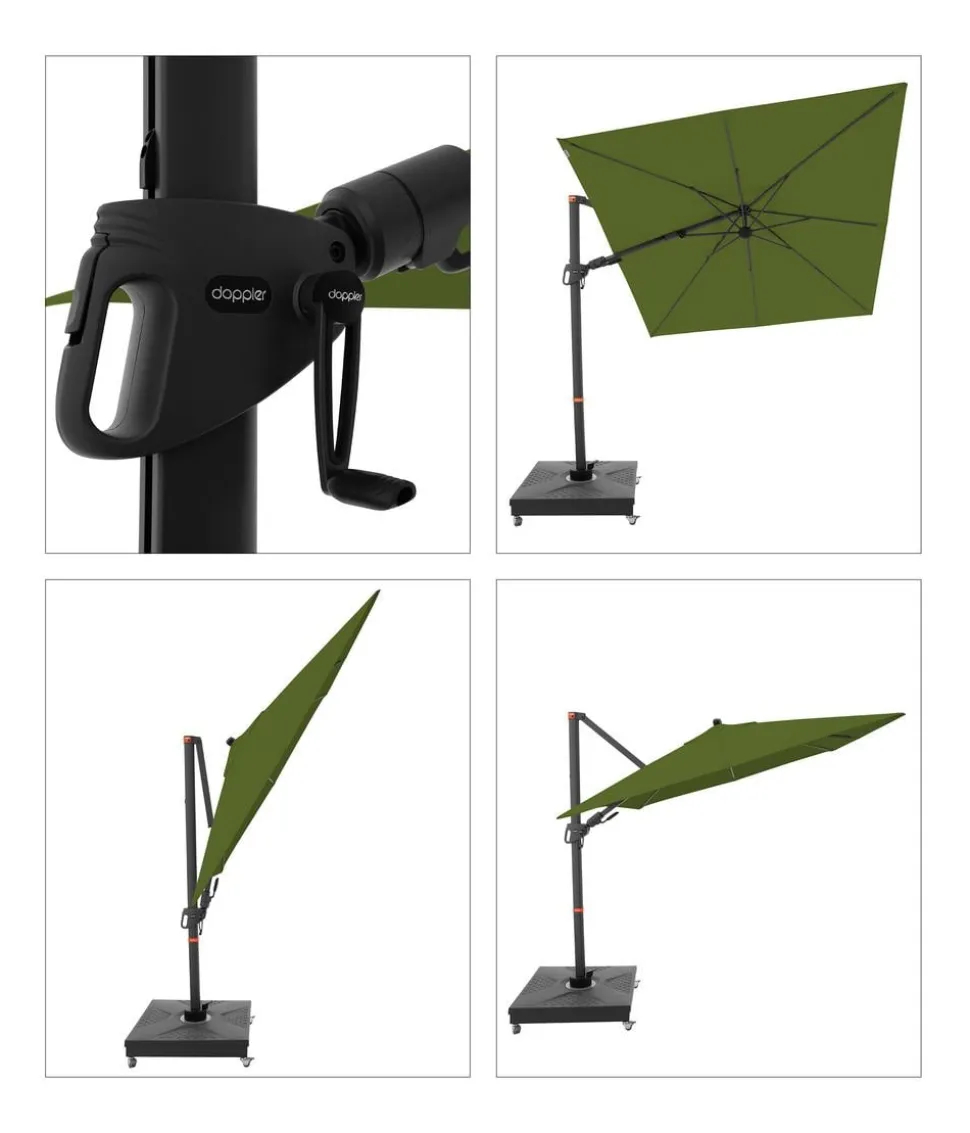 Doppler Ampelschirm myZone AX, quadratisch, ca. B210/T210 cm