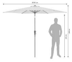 Doppler Balkonschirm Life Woodstyle, rund, ca. Ø305 cm